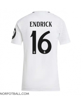Billige Fotballdrakt Real Madrid Endrick #16 Replika Hjemmedrakt Dame 2024-25 Kortermet